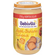 Плодова каша Bebivita - Ябълка, банан и сухар, 250 g -1