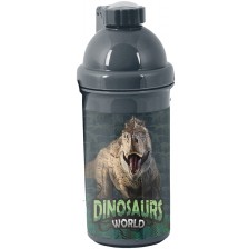 Пластмасова бутилка Paso Dinosaur - С презрамка за рамо, 500 ml