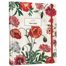 Планер Victoria's Journals Florals - Poppy , скрита спирала, твърда корица, на редове -1