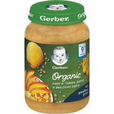 Плодово пюре Nestlé Gerber Organic - Манго, тиква, дюля и овесени ядки, 190 g