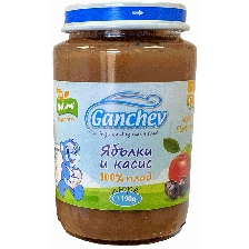 Плодово пюре Ganchev - Ябълки и касис, 190 g