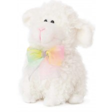 Плюшена играчка Амек Тойс - Бяла овчица с цветна панделка