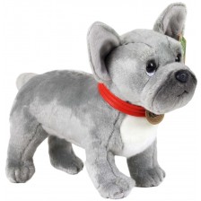 Плюшена играчка Rappa Еко приятели - Куче Френски булдог, стоящ, сив, 30 cm