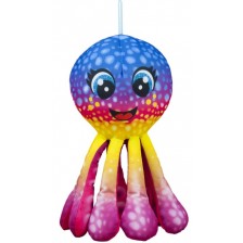 Плюшена играчка Амек Тойс - Цветен октопод, син, 25 сm