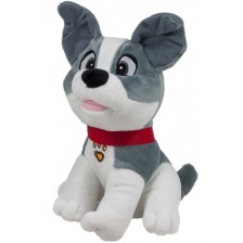 Плюшена играчка Амек Тойс - Куче с каишка, сиво и бяло, 18 сm