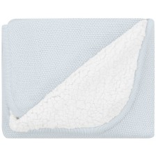 Плетено памучно одеяло с шерпа KikkaBoo - Dream Big, Blue -1