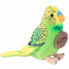 Плюшена играчка Rappa Еко приятели - Вълнист папагал, със звук, зелен, 11cm -1