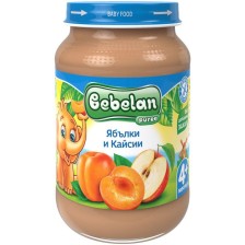 Плодово пюре  Bebelan Puree -  Ябълки и кайсии, 190 g -1