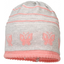 Плетена шапка Maximo- Розово/сива