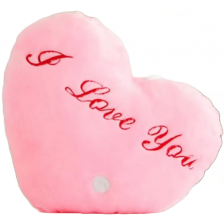 Плюшено сърце Tea Toys - със светлини, розово, 30 cm