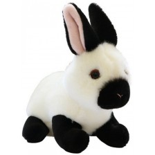 Плюшена играчка Silky - Зайче, 18 cm, черно/бяло, асортимент -1