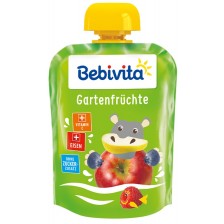 Плодова закуска Bebivita - Градински плодове с желязо, 90 g -1
