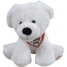 Плюшена играчка Амек Тойс - Бяло куче с шал, 27 cm -1