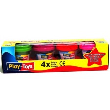 Пластилин PlayToys, 4 цвята, 4 х 50 g -1