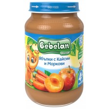 Плодово пюре Bebelan Puree -  Ябълки, кайсии и моркови, 190 g -1