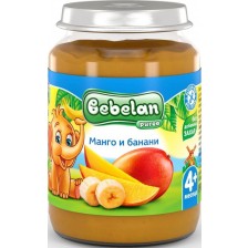 Плодово пюре Bebelan Puree- Манго с банани, 190 g