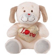 Плюшена играчка Амек Тойс - Куче със сърце, 35 сm -1