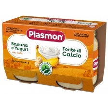 Плодово пюре Plasmon - Йогурт с банан, 2 х 104 g -1