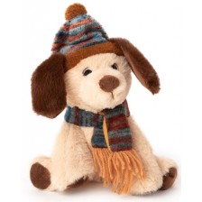 Плюшена играчка Амек Тойс - Коледно куче с шапка и шал, 20 cm -1