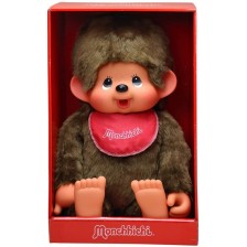 Плюшена играчка Monchhichi - Маймунка момченце с червен лигавник, 80cm