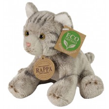 Плюшена играчка Rappa Еко приятели - Коте, сиво, 14 сm