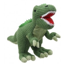 Плетена играчка The Puppet Company Wilberry Knitted - Динозавър T-rex, 28 cm