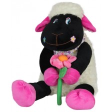 Плюшена играчка Амек Тойс - Овца с цвете, 23 сm