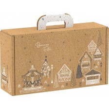 Подаръчна кутия Giftpack Bonnes Fêtes - Крафт, 33 cm -1