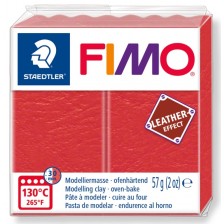 Полимерна глина Staedtler Fimo - Leather 8010, 57g, светлочервена