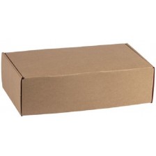 Подаръчна кутия Giftpack - 33 x 18.5 x 9.5 cm, крафт и сиво