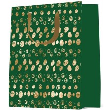Подаръчна торба S. Cool - зелена със златисто, L -1