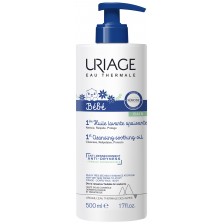 Почистващо душ-олио за бебета и деца Uriage - За суха кожа, 500 ml -1