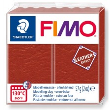 Полимерна глина Staedtler Fimo - Leather 8010, 57g, червена