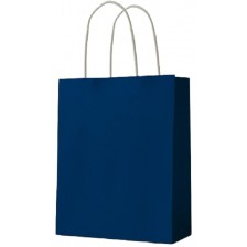 Подаръчна торба S. Cool - крафт, синя, М, 12 броя