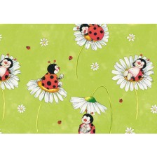 Подаръчна хартия Susy Card - Калинки и цветя, 70 x 200 cm -1