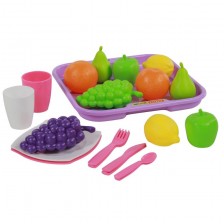 Детски кухненски комплект Polesie - Поднос с плодове, 21 елемента -1