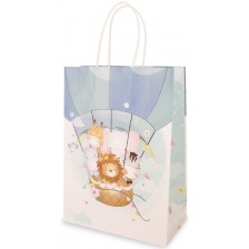 Подаръчна торбичка - Балон с животни, синя, L -1