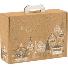 Подаръчна кутия Giftpack Bonnes Fêtes - Крафт, 34.2 cm -1
