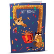 Поздравителна картичка iGreet - Жирафски рожден ден -1