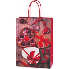 Подаръчна торбичка - Бонбониера, червена, L -1
