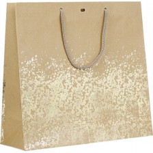 Подаръчна торбичка Giftpack - 35 x 13 x 33 cm, кафяво и златисто -1