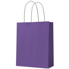 Подаръчна торба S. Cool - крафт, лилава, L -1