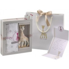 Подаръчен комплект Sophie la Girafe - Жирафче Софи с пелена -1