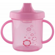 Преходна чаша с дръжки Lorelli Baby Care - 210 ml, Розова -1