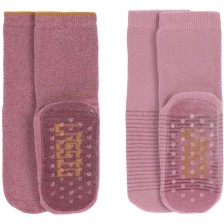 Противоплъзгащи чорапи Lassig - 19-22 размер, розови, 2 чифта -1
