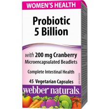 Probiotic 5 Billion, 45 веге капсули, Webber Naturals