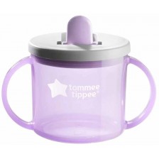 Преходна чаша Tommee Tippee - First cup, 4 м+, 190 ml,  лилава