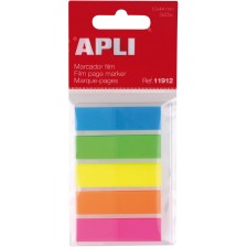 Прозрачни индекси Apli - 5 неонови цвята, 12 х 45 mm -1