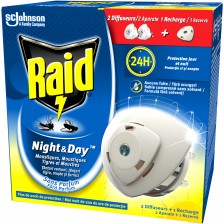 Raid Night & Day Комплект - Електрически изпарител с пълнител, 2 + 1 броя -1