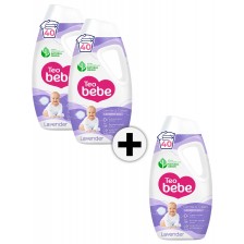 Промо пакет 2+1 Teo Bebe Gentle & Clean - Гел за пране с Лавандула, 1.8 l
